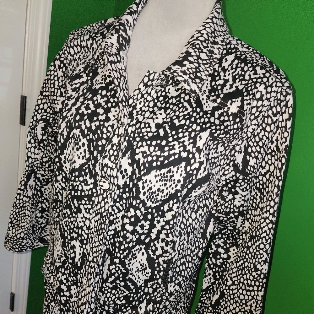 Christopher & Banks Animal Print Shirt Jacket - Size XL